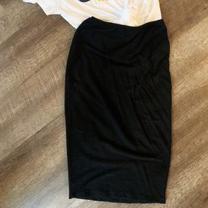 Anthropologie Black Jersey Pencil Skirt